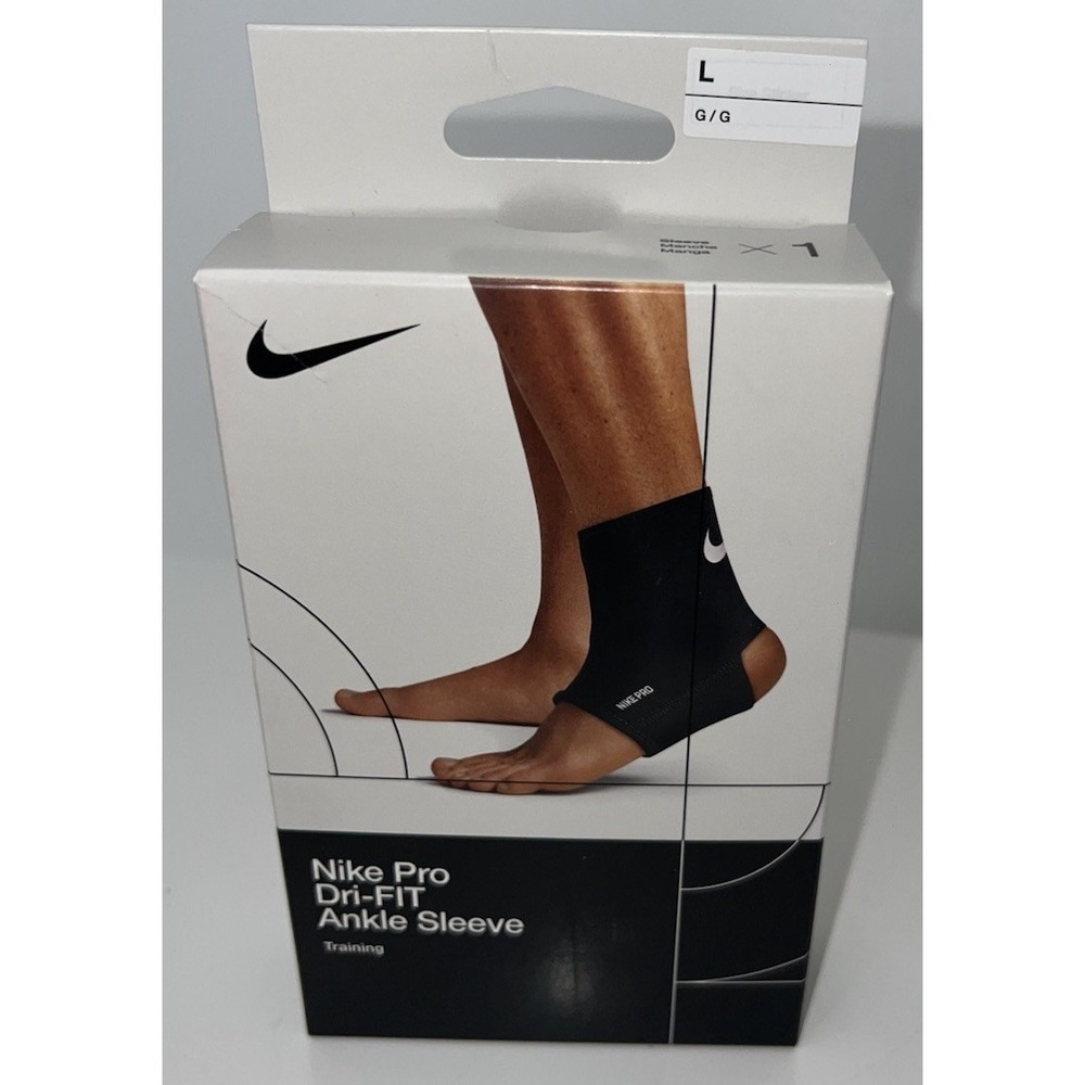 (B30/6)Nike Pro Knit Ankle Sleeve Size Large Compression Support Dri-FIT Black